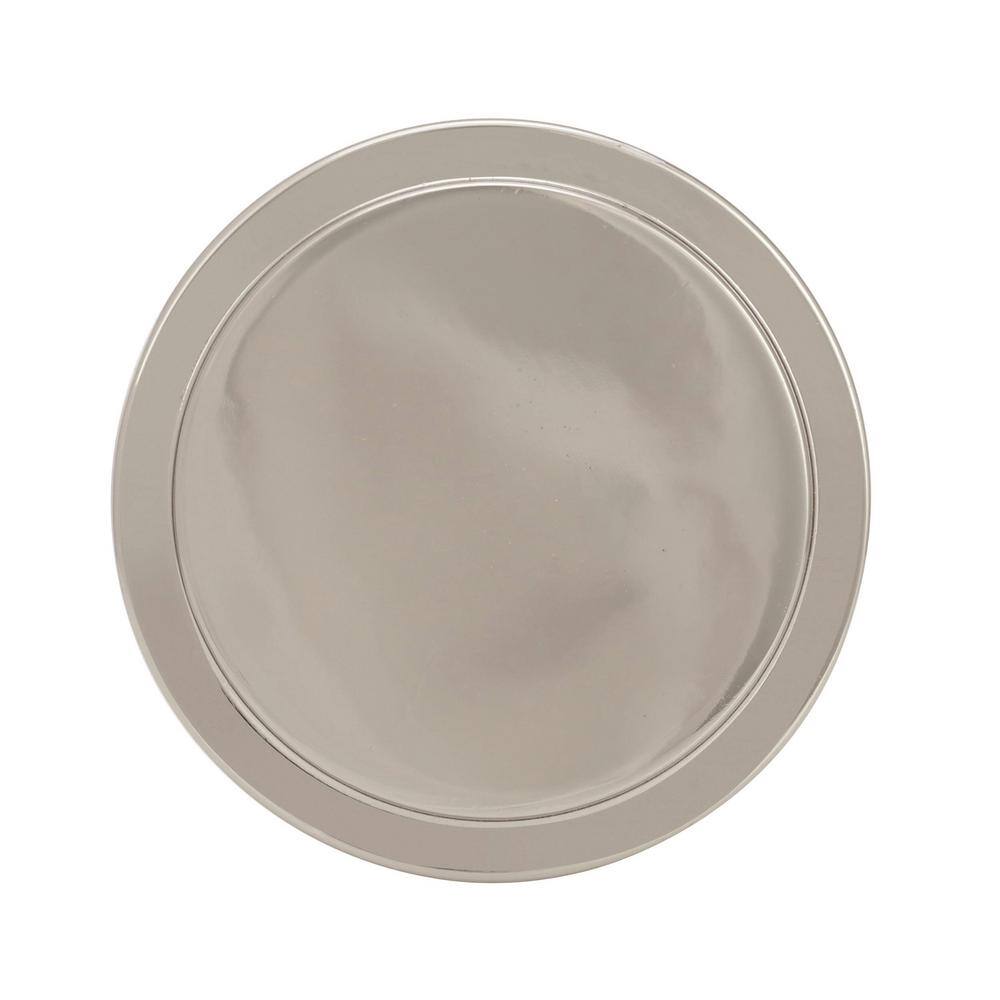 Polished Nickel Round Modern Cabinet Knob with Mounting Hardware