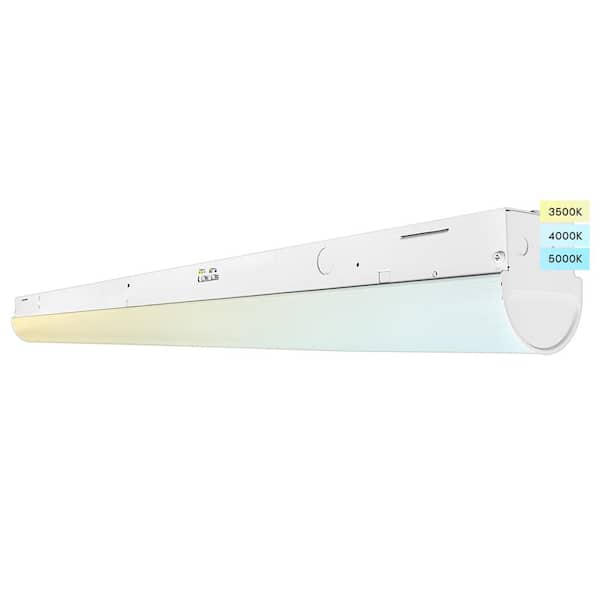 LUXRITE 4 ft. 45-Watt 5940 Lumens LED White Linear Shop Light 3 Color Selectable 3500K-5000K Dimmable Damp Rated UL Listed