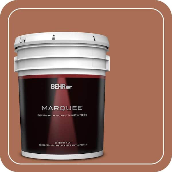 BEHR MARQUEE 5 gal. #MQ1-28 Orange Flambe Flat Exterior Paint & Primer