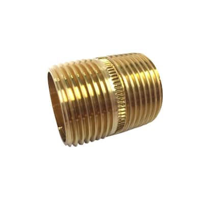 1 in. x Close MIP Red Brass Nipple Fitting