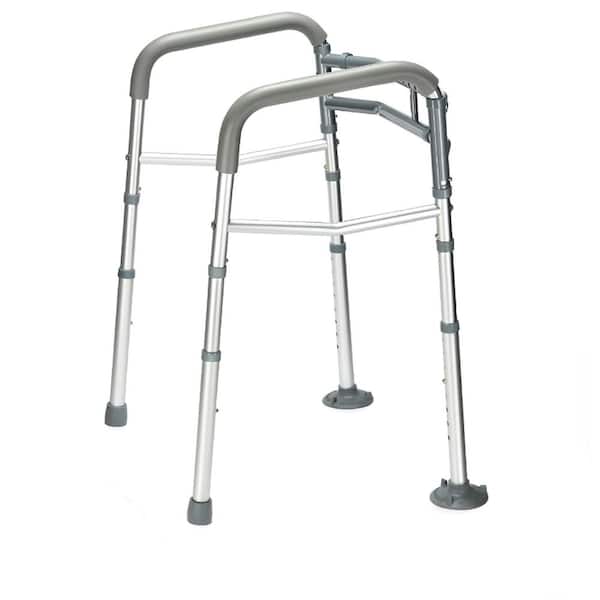 NVNOO 26 in. Adjustable Aluminum Detachable Toilet Safety Rails with Handles Fits Most Toilets for Elderly Handicapped, Silver
