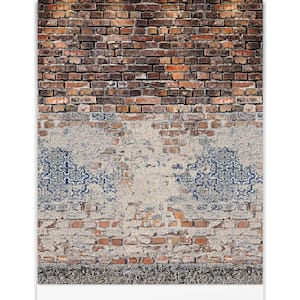 Red Blue Brick 3D Non-Woven Removable Wallpaper Roll
