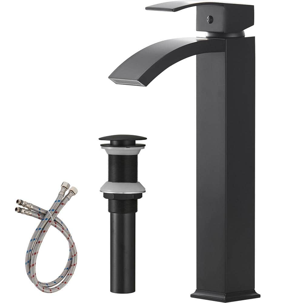 Matte Black Stainless Steel High Arc Bathroom Faucet