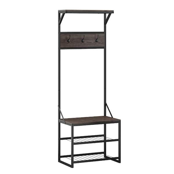 RiverRidge Home Afton Weathered Brown Metal Frame Hall Tree 16-036 ...