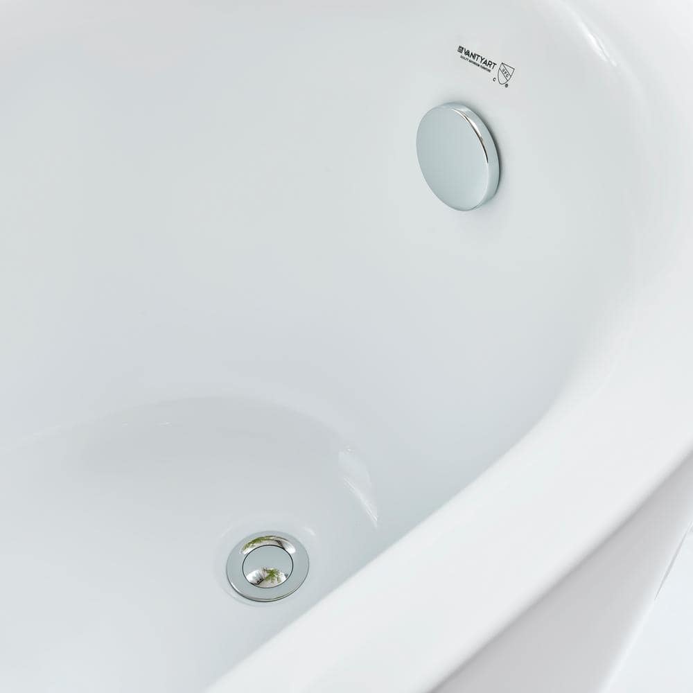 71'' White Acrylic Freestanding Soaking Bathtub