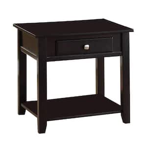 Malachi 22 in. Black Square Wood End Table