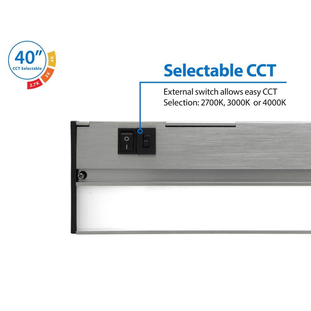 Nicor 40-Inch Nickel LED Under Cabinet Light Bar