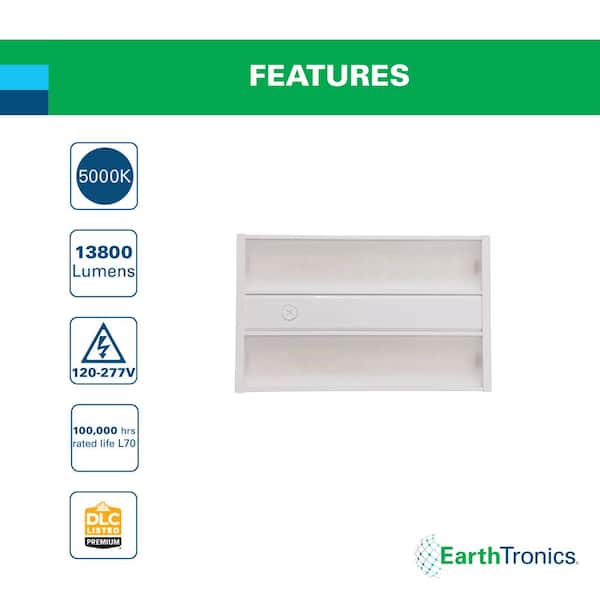 1.3 ft. 92-Watt Equivalent Integrated LED Dimmable Premium Series White High Bay Light 13800 Lumens, 5000K