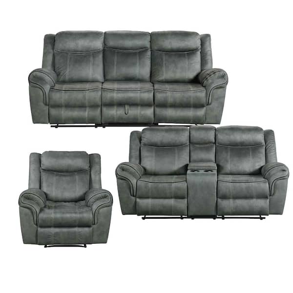 Picket House Furnishings Gray Fabric Upholstered Storage Bench 50 in. x 17 in. x 18 in. Entryway Bench and Bedroom Bench End of Bed