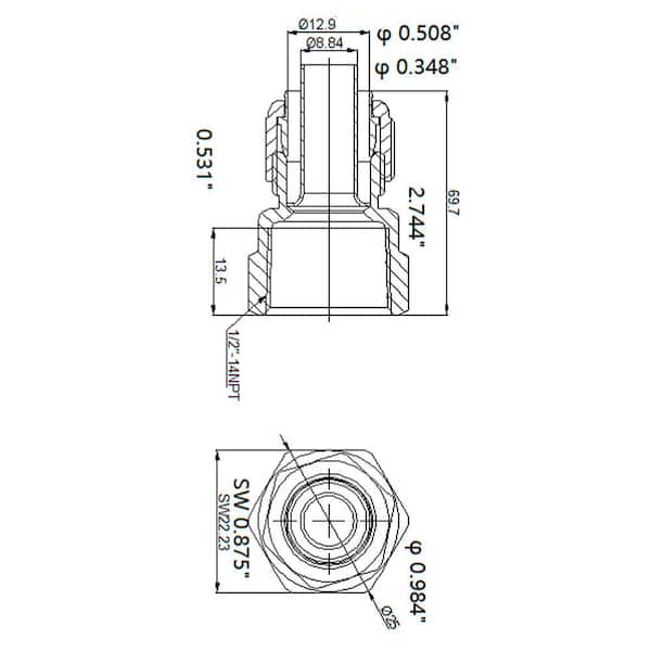 1/2 in. OD Compression x 1/2 in. FIP Brass Adapter Fitting