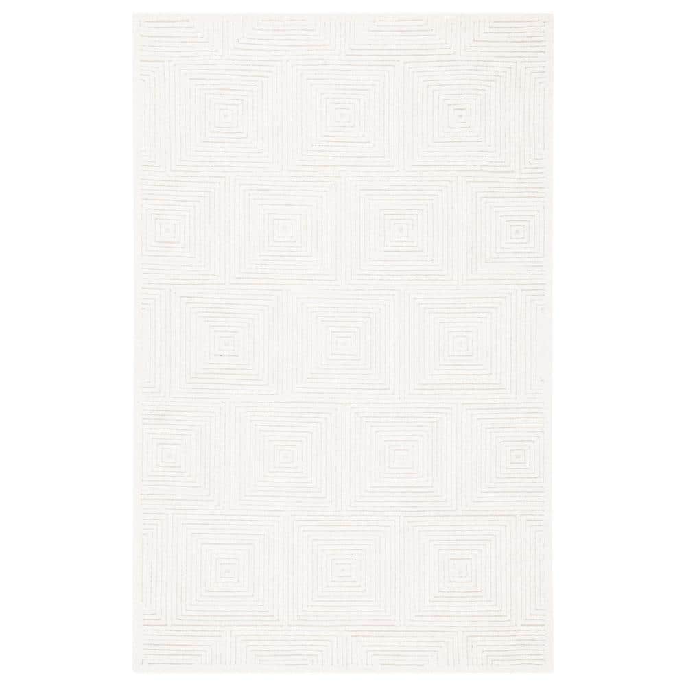 Ivory Handmade Tufted Wool 2' x 3' Area Rug