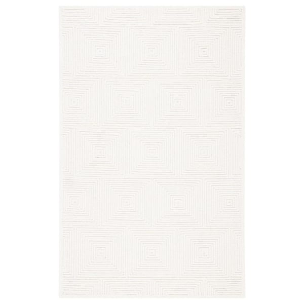 SAFAVIEH Textural 2 ft. x 3 ft. Ivory Geometric Solid Color Area Rug