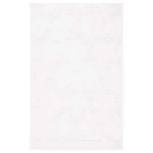 Textural Ivory 4 ft. x 6 ft. Geometric Solid Color Area Rug