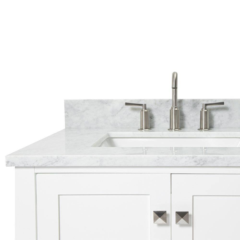 Cambridge 43" White Marble Top Single Basin Vanity Set