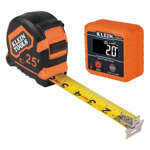 2-Piece Tape Measure and Digital Angle Gauge and Level Tool Set