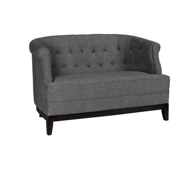 Home Decorators Collection Emma Textured Charcoal Chenille Loveseat