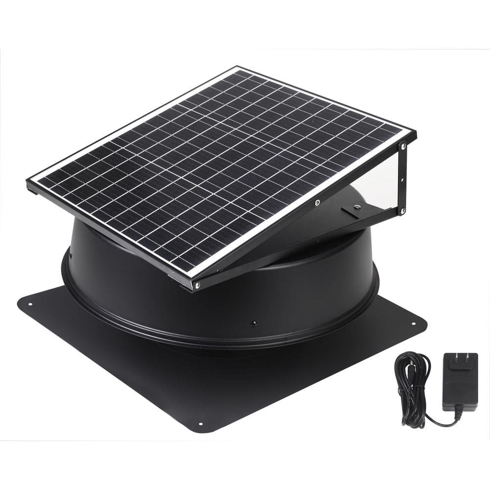 1600 CFM 40W Hybrid Solar Powered Aluminum Roof Exhaust Vent Attic Fan, Auto On/Off Thermostat, Reduced Humidity price history on PriceWatchPro