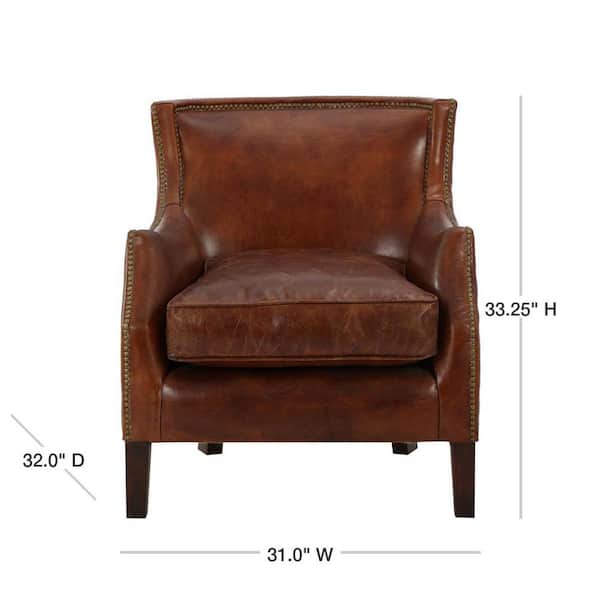 Noble House Njord Vintage Light Brown, Light Brown Leather Club Chair