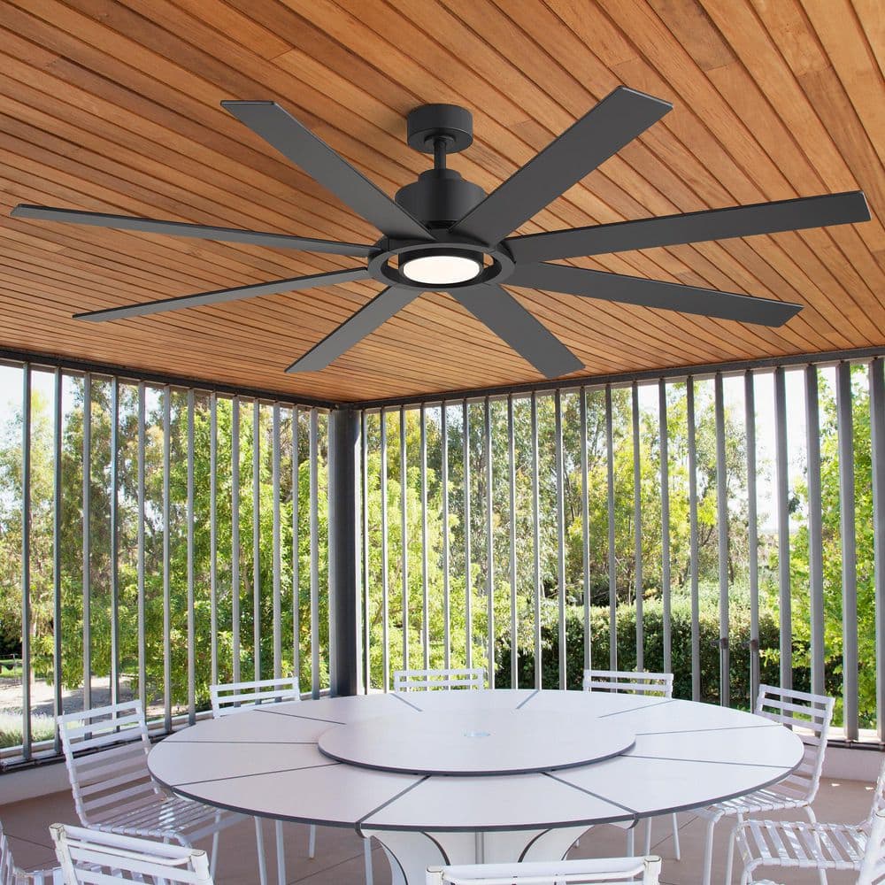 Breezary Payne 72 in. Black Windmill Covered Outdoor Ceiling Fan