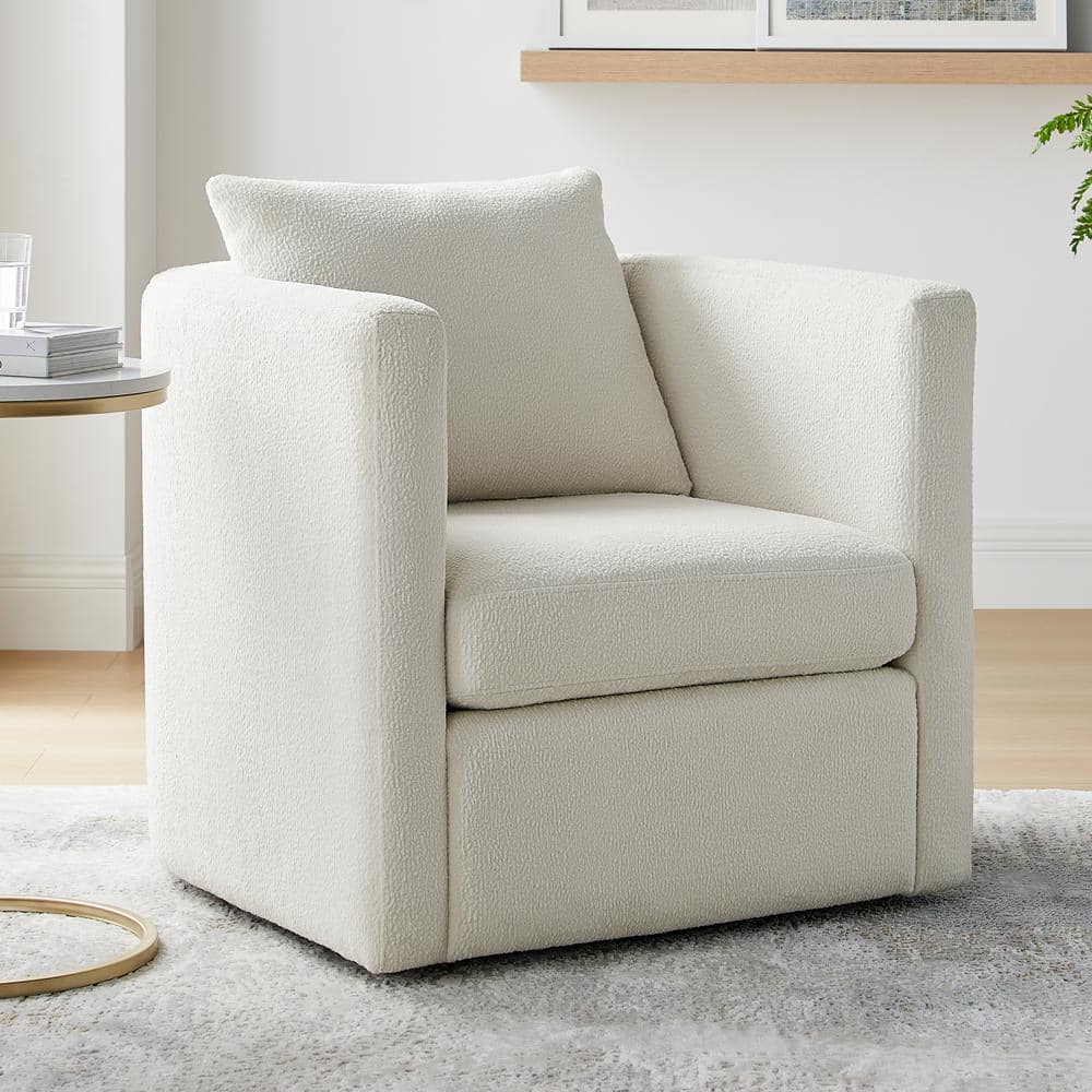 Sheldon Ivory Performance Fabric Barrel Chair with Swivel