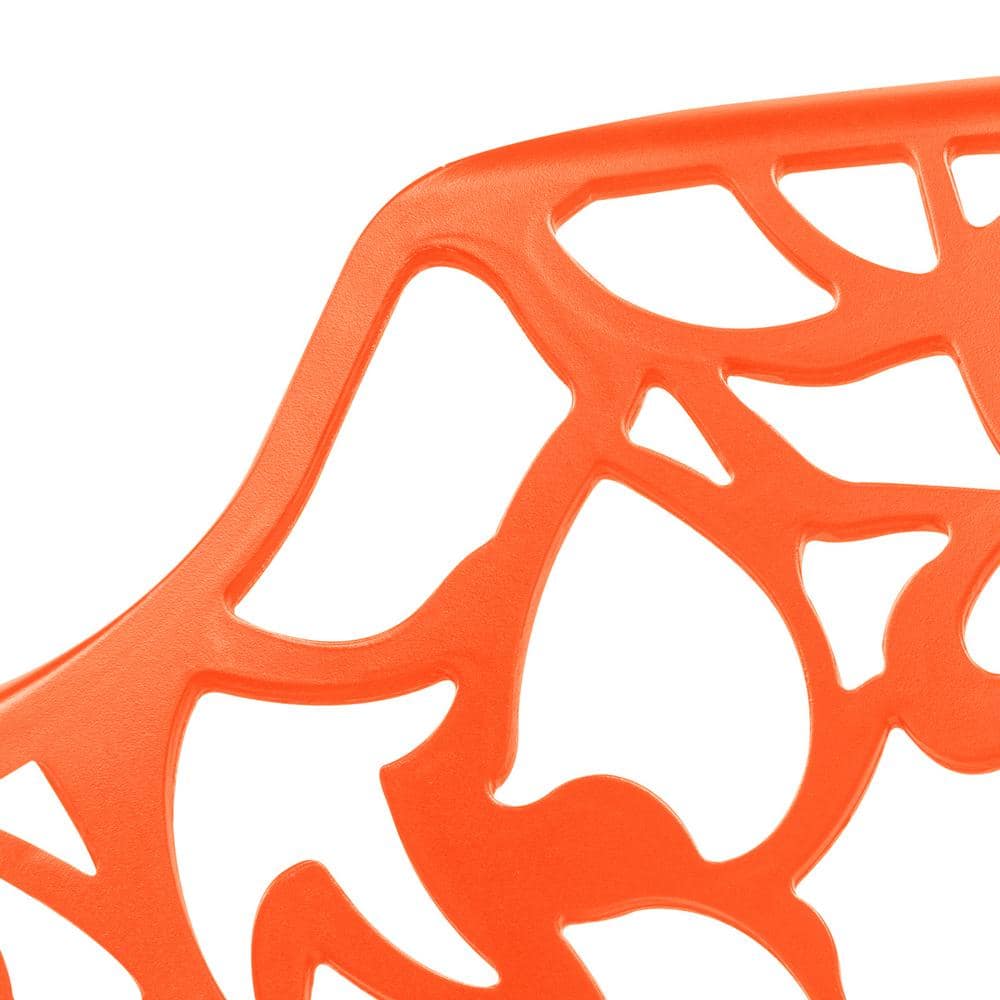 Devon 22" Orange Aluminum Modern Outdoor Dining Chair Set
