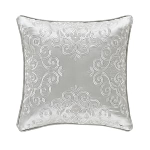 Tammy Silver Polyester 18" Square Decorative Throw Pillow