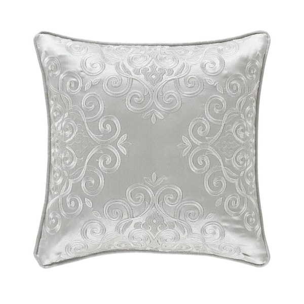 Unbranded Tammy Silver Polyester 18" Square Decorative Throw Pillow