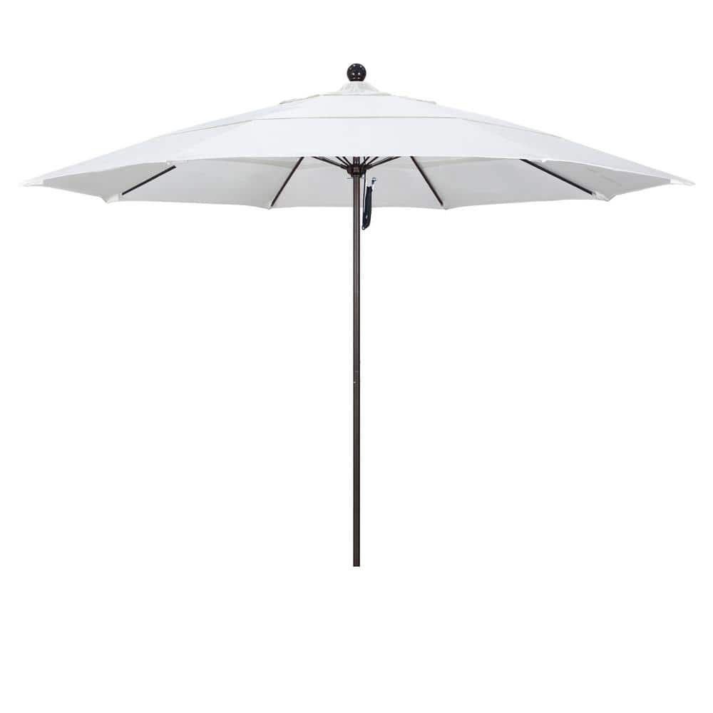11 ft. Bronze Aluminum Commercial Market Patio Umbrella with Fiberglass Ribs and Pulley Lift in Natural Pacifica price history on PriceWatchPro
