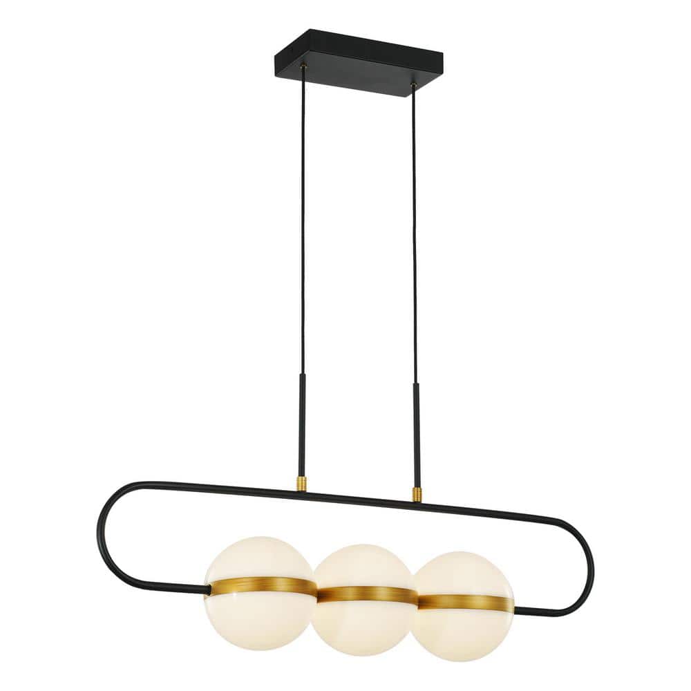 Tagliato 32" Matte Black and Brushed Gold LED Island Pendant