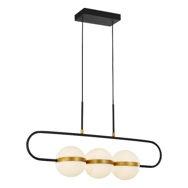 ALORA Tagliato 32 in. 1 Light 31-Watt Matte Black/Brushed Gold Integrated LED Pendant Light