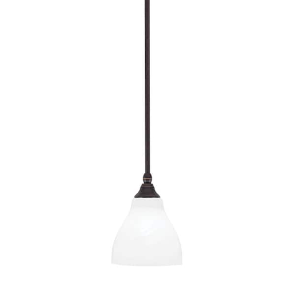 Unbranded Sparta 100-Watt 1-Light Dark Granite Shaded Pendant Light with White Marble Glass, No Bulb Included