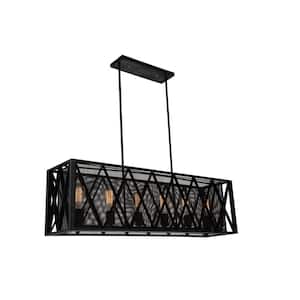 Tapedia 6 Light Up Chandelier With Black Finish
