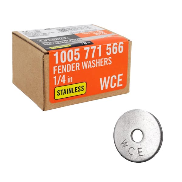 Photo 1 of 1/4 in. x 1-1/4 in. Fender Washers SS 50 piece