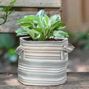 Boho 7.5 in. Dia Grey Multi-Color Fabric Planter with Liner (2-Pack)