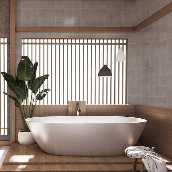 Take Home Tile Sample - Field Tile Grey 4 in x 4 in Matte Ceramic Wall Tile Sample