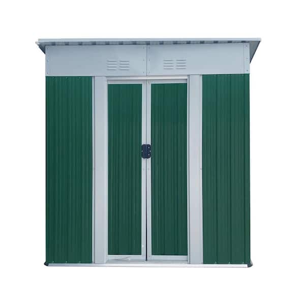 BOPOREA MEGO LLC 5 ft. x 3 ft. Metal Outdoor Storage Shed with Pent Roof-Garden Shed with Sliding Door, Weatherproof Design (15 sq. ft. )