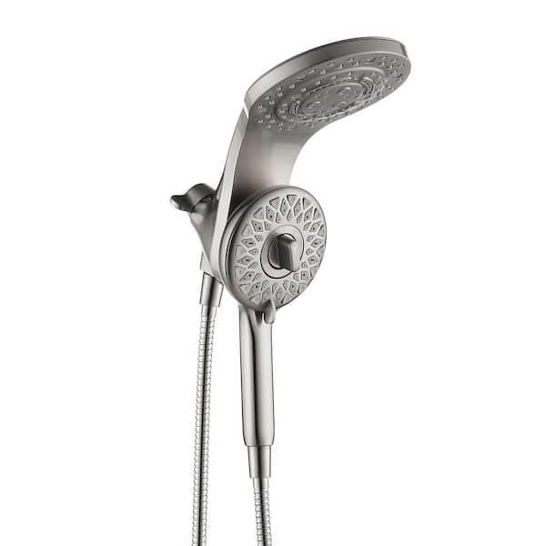 Single Handle 5 -Spray Shower Faucet 1.8/2.5 GPM Detachable Head Magnetic Dual Shower Heads in Brushed Nickel