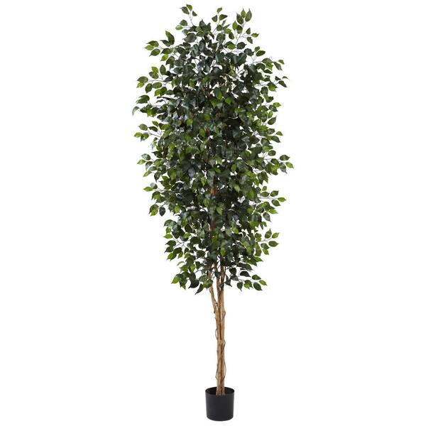 Cubilan 8 ft. Green Artificial Ficus in Pot