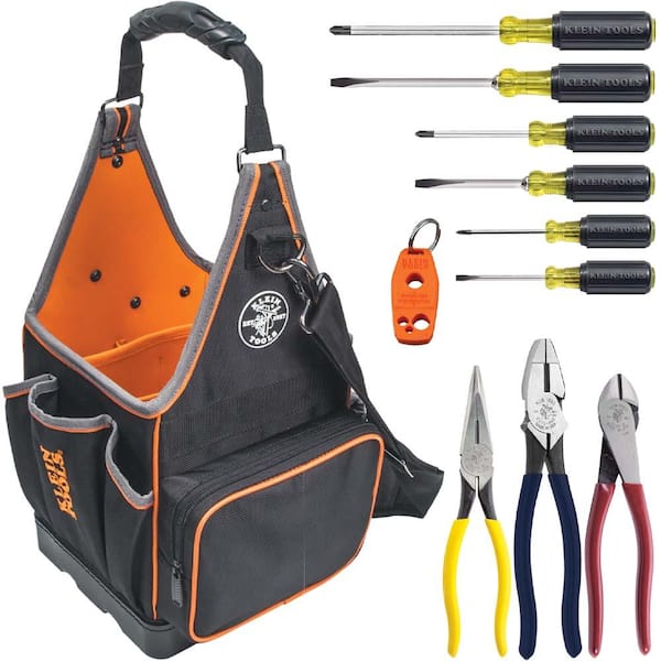 Klein Tools Tool Tote plus Tool Kit (11-Piece) 80127 - The Home Depot