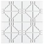 Osaka Glossy White 12 in. x 12 in. Porcelain Mosaic Tile (9.79 sq. ft. / Case)
