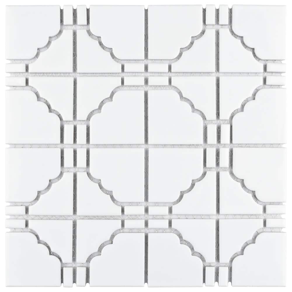 Osaka Glossy White 6 in. x 6 in. Porcelain Mosaic Take Home Tile Sample price history on PriceWatchPro
