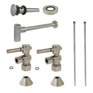 Trimscape Traditional Plumbing Sink Trim Kit 1-1/4 in. Brass with P- Trap and Overflow Drain in Brushed Nickel