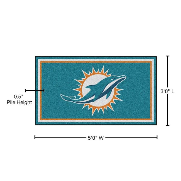 FANMATS Miami Dolphins 5ft. x 8 ft. Plush Area Rug