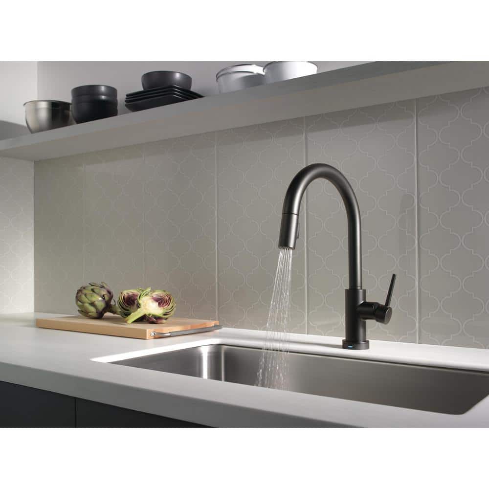 Matte Black Stainless Steel Pull-Down Kitchen Faucet with Touch Control