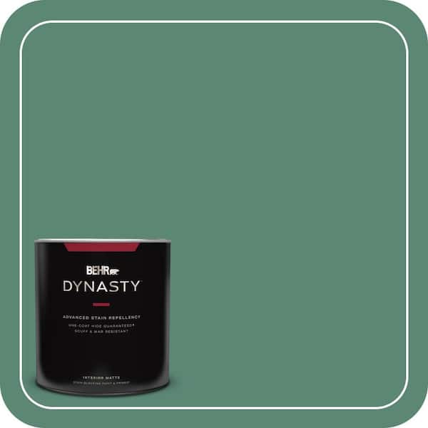 BEHR DYNASTY 1 qt. #MQ6-43 Dark Jade One-Coat Hide Matte Interior Stain-Blocking Paint and Primer