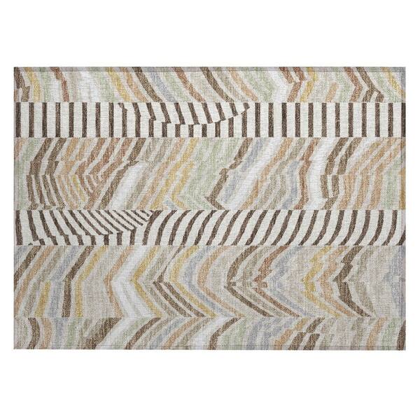 Chantille Machine Washable Indoor/Outdoor Abstract ACN3044 Linen 2 ft. x 3 ft. Accent Rug