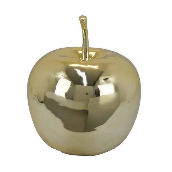 Benjara Masu Gold 13.25 in. x 16.25 in. Apple Design Resin
