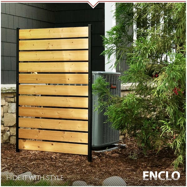 Concord 5 ft. H x 3.2 ft. W Cedar Wood Slatted Panel Flat Top Privacy Fence Screen 1-Panel