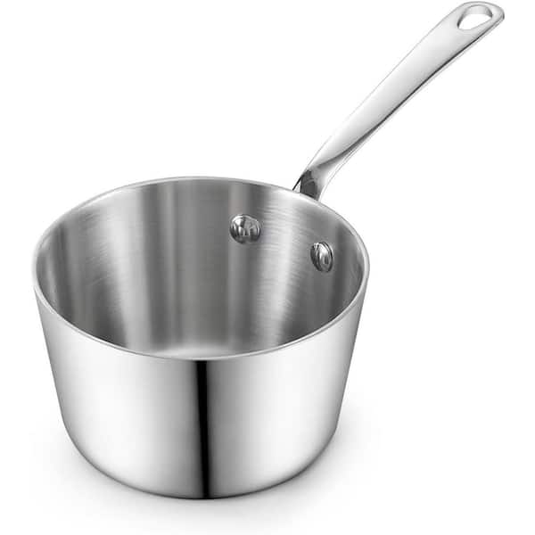DM 0.39 qt. Multi-Ply Clad Stainless Steel Butter Warmer Coffee Pot Milk Warmer Chocolate Melting Small Sauce Pan