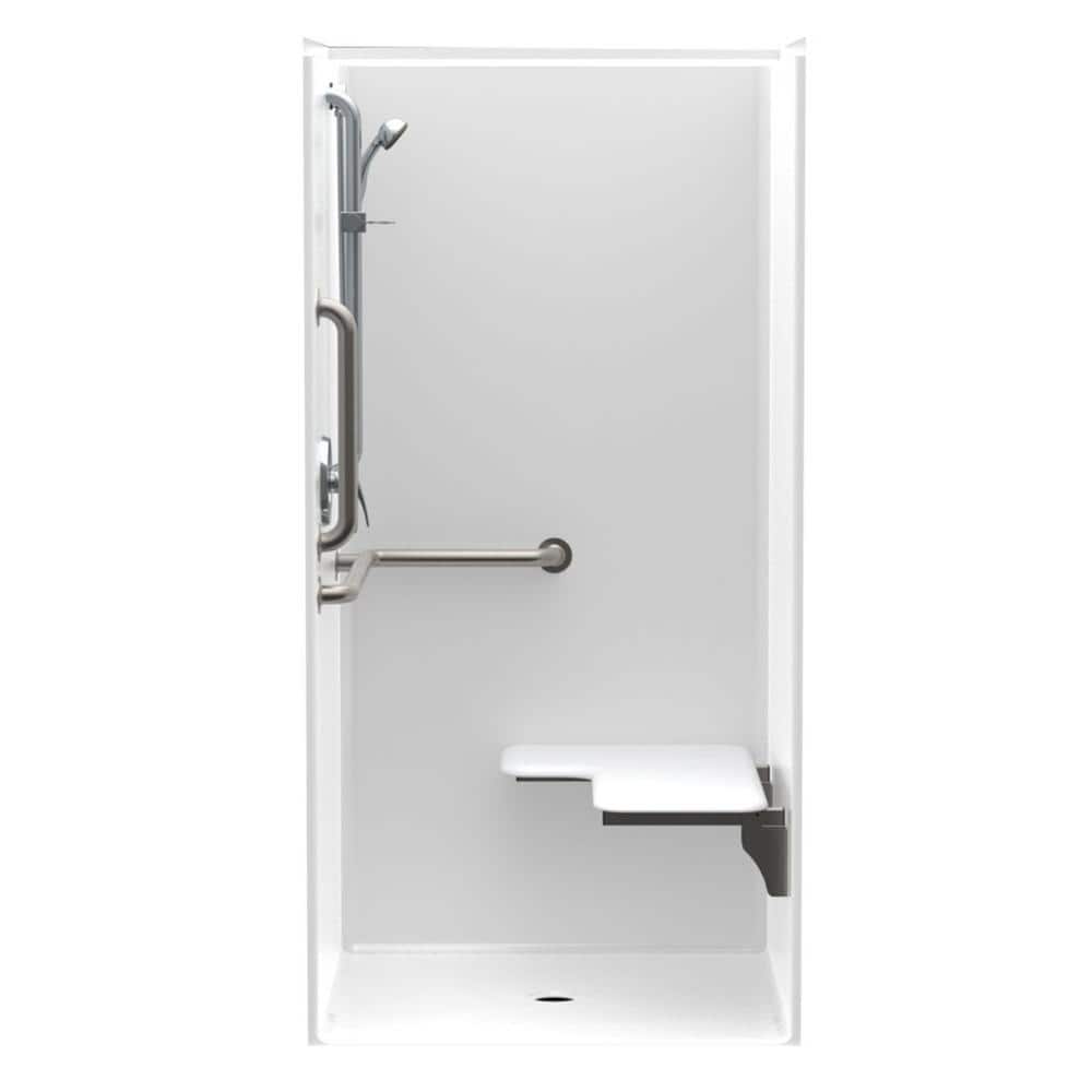 Accessible AcrylX 36 in. x 36 in. x 75 in. 1-Piece Shower Stall w/ Right Se